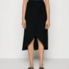 Anna Field Basic Wrap Over Midi Skirt - Jupe Trapèze - Black