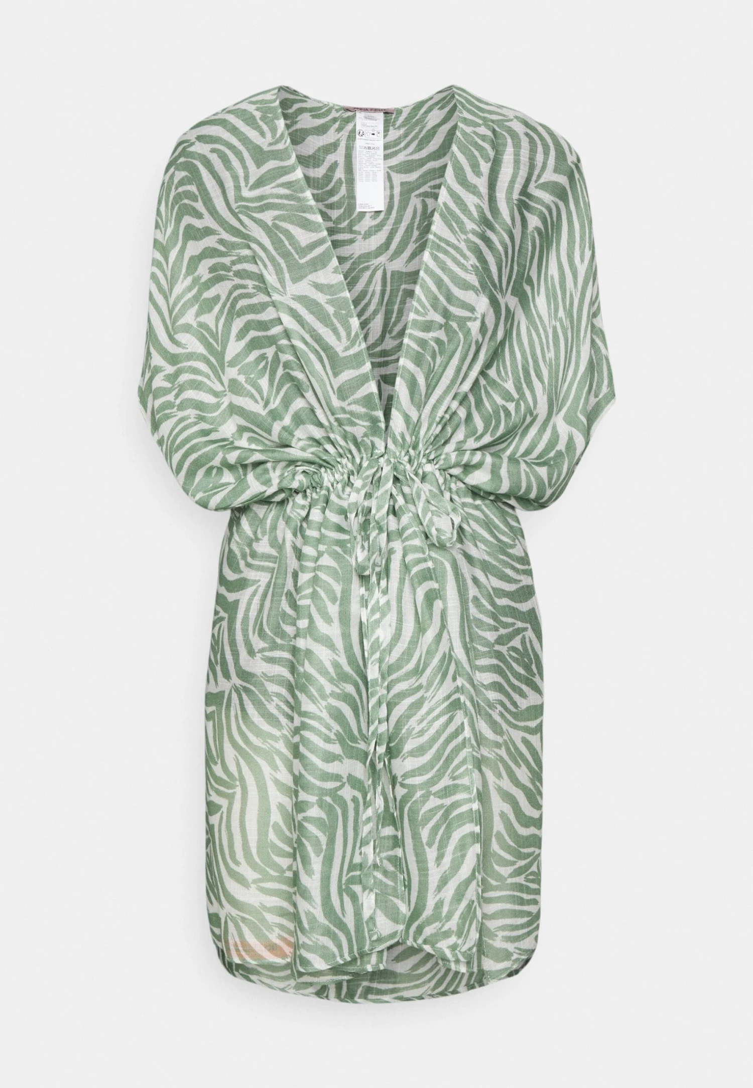 Anna Field Printed Short Kimono / 606 - Khaki_003 - Off-White - Accessoire De Plage - Khaki/Off-White 6 Anna Field Printed Short Kimono / 606 - Khaki_003 - Off-White - Accessoire De Plage - Khaki/Off-White – Image 4