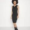 Drapped Neckline Smart Bodycon Sleeveless Mini Dress - Robe En Jersey - Black 1 Drapped Neckline Smart Bodycon Sleeveless Mini Dress - Robe En Jersey - Black -Anna Field Soldes Boutique 172e59578b62453284a60ba5da8b6274