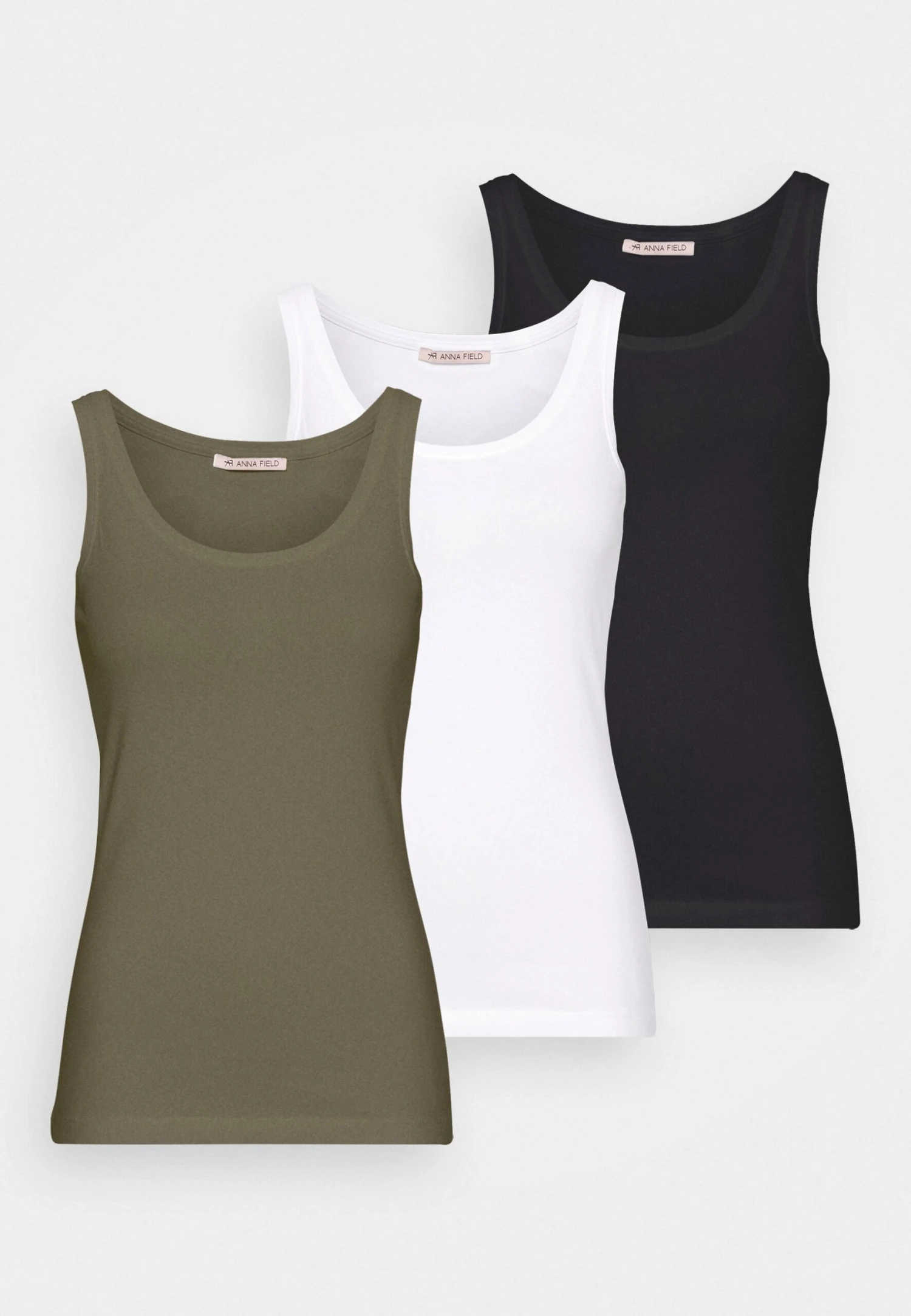 Anna Field Basic Tank 3Er Pack - Débardeur - Black/White /Khaki 9 Anna Field Basic Tank 3Er Pack - Débardeur - Black/White /Khaki – Image 7