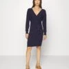 Anna Field Wrap V Ausschnitt Mini Strickkleid Mit Gürtel - Robe Fourreau - Dark Blue -Anna Field Soldes Boutique 7535d5052c9447e3ad19177249b8eb62