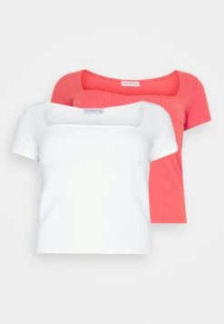 2 Pack - T-Shirt Basique - Red/White -Anna Field Soldes Boutique bebdd8dce422465a89c5c6e925dbad10